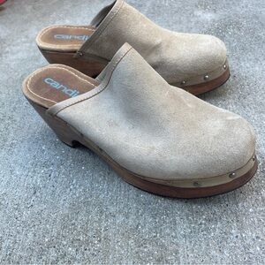 Candie's Beige Suede Mules